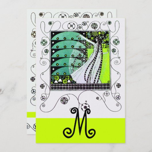 MAGIC VAN DE SPRING, lichtgeel groen zwart Kaart (Voorkant / Achterkant)