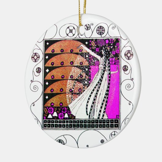 MAGIC VAN DE SPRING-violet-bruin Keramisch Ornament (Links)