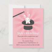 Magic Wand and Bunny Kids Birthday Party Kaart (Voorkant)