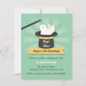 Magic Wand en Dove Magician Kids Verjaardagsfeestj Kaart (Voorkant)