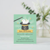 Magic Wand en Dove Magician Kids Verjaardagsfeestj Kaart (Staand voorkant)