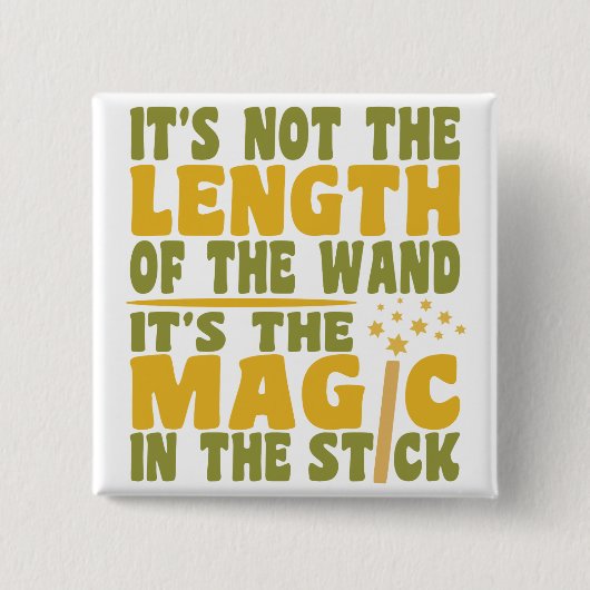 MAGIC WAND-toets Vierkante Button 5,1 Cm (Voorkant)