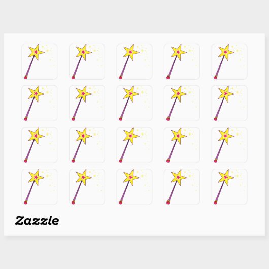 Magic Wand Vierkante Sticker (Vel)
