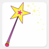 Magic Wand Vierkante Sticker (Voorkant)