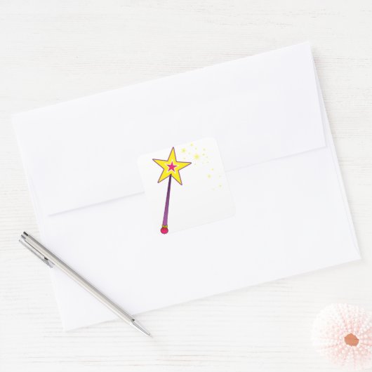 Magic Wand Vierkante Sticker (Envelop)