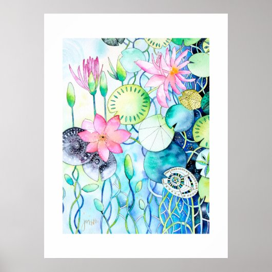 Magic Waterlelies Archival Art Print (Voorkant)