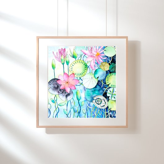 Magic Waterlelies Archival Art Print Ratio 1:1