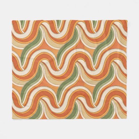 Magic Waves Pattern Fleece Deken (Voorkant (Horizontaal))