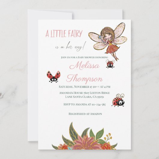 Magic Whimsical Forest Fairy & Ladybugs Kaart (Voorkant)