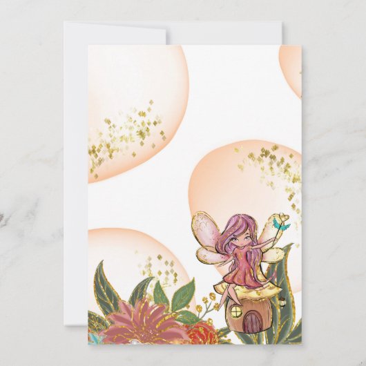 Magic Whimsical Forest Fairy & Ladybugs Kaart (Achterkant)