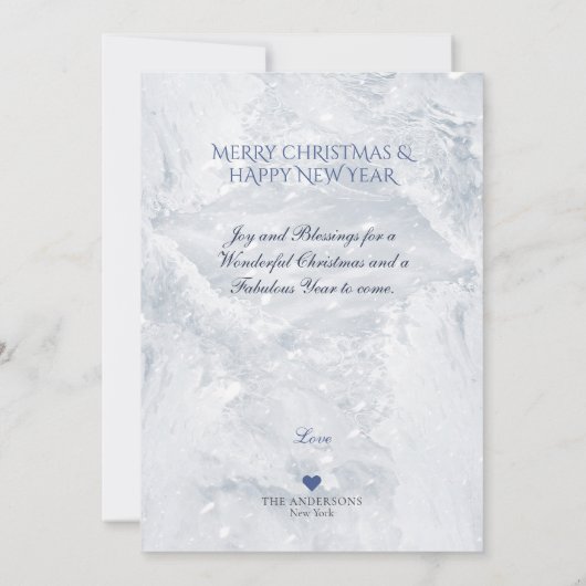 Magic White Horse & Dove on Ice - Kerstmis Kaart (Achterkant)