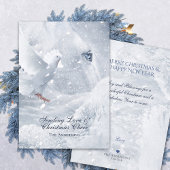 Magic White Horse & Dove on Ice - Kerstmis Kaart