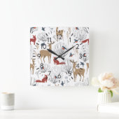 Magic Winter Wonderland Vierkante Klok (Huis)