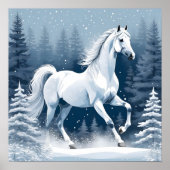 Magic Wit Winter Paard Poster (Voorkant)