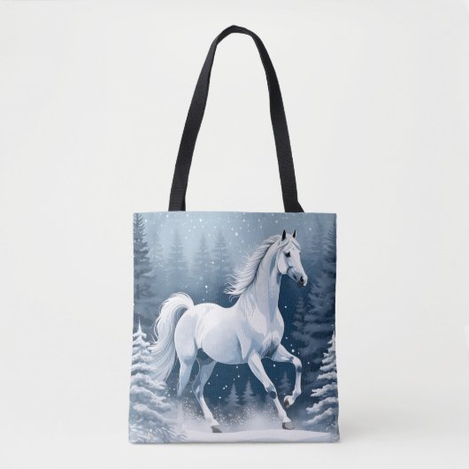 Magic Wit Winter Paard Tote Bag (Voorkant)