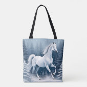 Magic Wit Winter Paard Tote Bag (Achterkant)