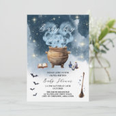 Magic Witch Cauldron Baby Boy Brouwen Baby shower Kaart (Staand voorkant)