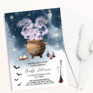 Magic Witch Cauldron Baby Meisje Brouwen Baby show Kaart