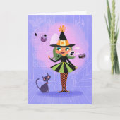 Magic Witch Green Hair Verjaardag Kaart (Voorkant)