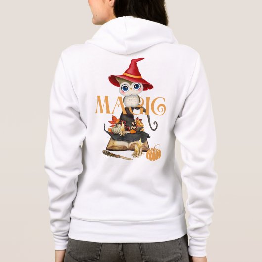 Magic Witch Uil Herfst Thema Hoodie (Achterkant)