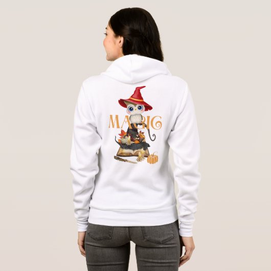 Magic Witch Uil Herfst Thema Hoodie (Achterkant volledig)