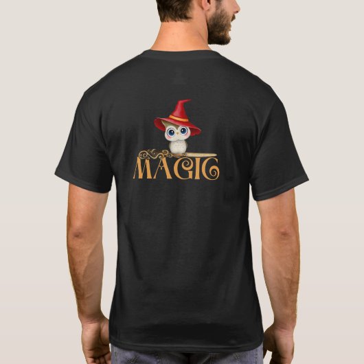 Magic Witch Uil Herfst Thema T-shirt (Achterkant)