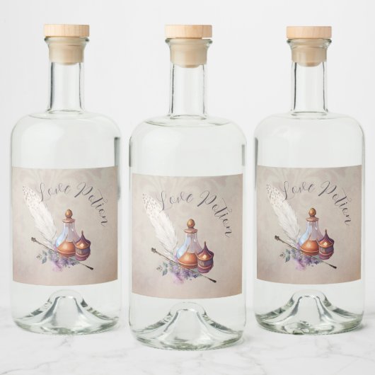 Magic Wizard Waterverf Love Potion Likeurfles Etiket (Flessen)