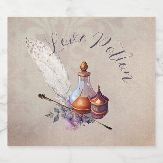 Magic Wizard Waterverf Love Potion Likeurfles Etiket (Enkel label)