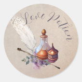 Magic Wizard Waterverf Love Potion Ronde Sticker (Voorkant)