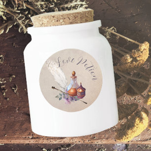 Magic Wizard Waterverf Love Potion Ronde Sticker