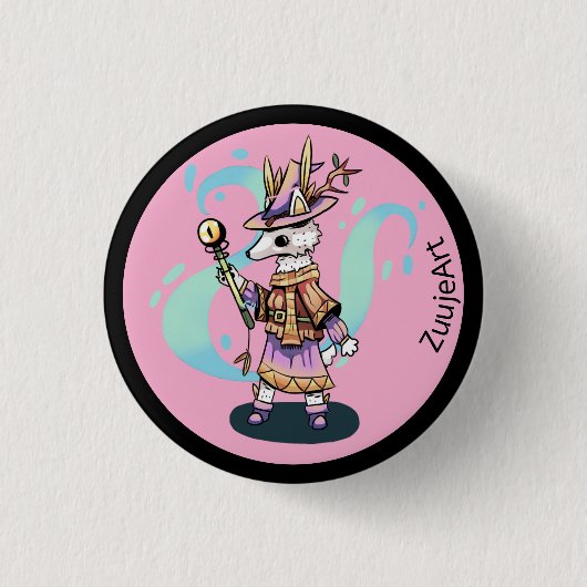 Magic wolf ronde button 3,2 cm (Voorkant)