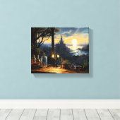 Magic Workshop Bench met uitzicht op een Fantasy B Canvas Afdruk (Insitu (Houten vloer))