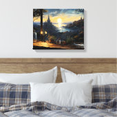 Magic Workshop Bench met uitzicht op een Fantasy B Canvas Afdruk (Insitu (Slaapkamer))