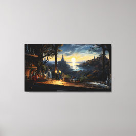 Magic Workshop Bench met uitzicht op een Fantasy B Canvas Afdruk