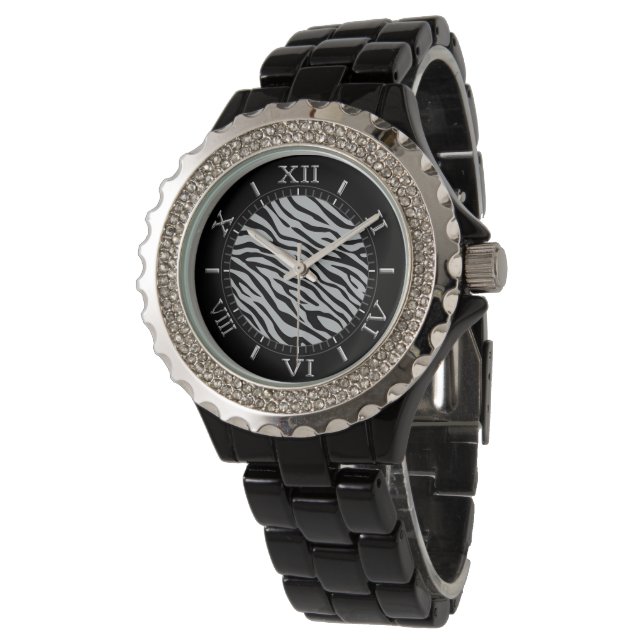 Magic Zebra Stripes Dial Klik om Grijs aan te pass Horloge (Gekanteld)