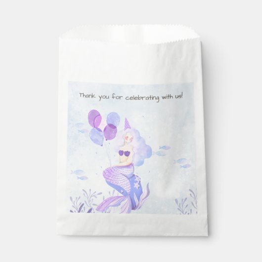 Magic Zeemeermin Thema Verjaardagsfeest Bedankzakje (Voorkant)
