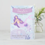 Magic Zeemeermin Verjaardagsfeestje Kaart (Staand voorkant)