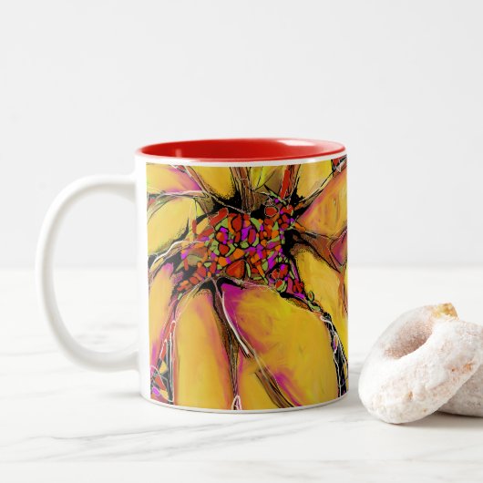 "Magic Zonnebloem" 11oz Tweetonige Mok (Met donut)