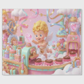 Magical 3D Cupid’s Valentine Gift Factory Scene Cadeaupapier (Vlak)