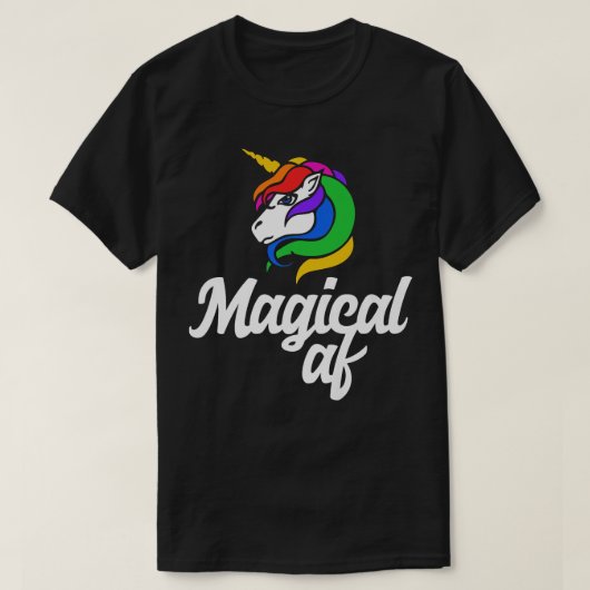 Magical AF  Magic unicorn retro rainbow tee s  T-shirt (Design voorkant)
