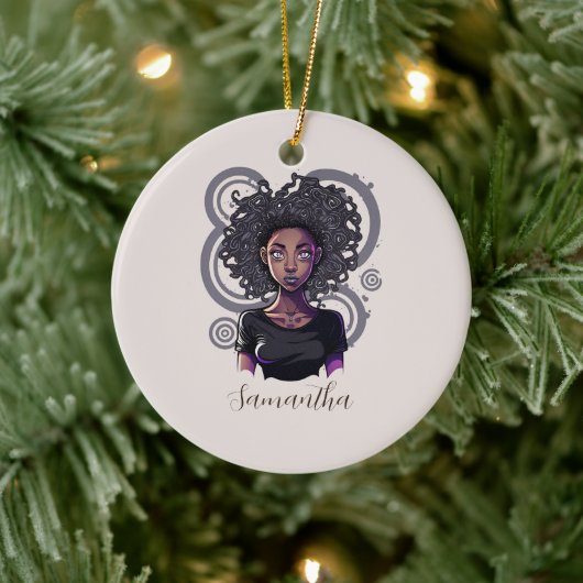Magical Afro Woman Keramisch Ornament (Boom)