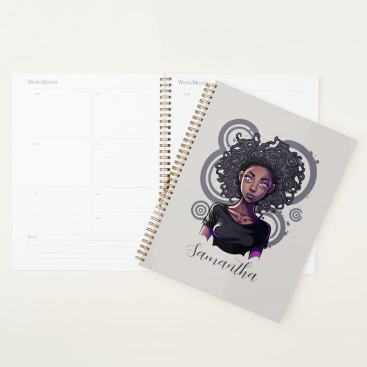 Magical Afro Woman Planner (Display)
