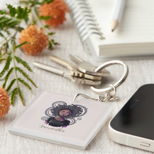 Magical Afro Woman Sleutelhanger (Voorkant Rechts)