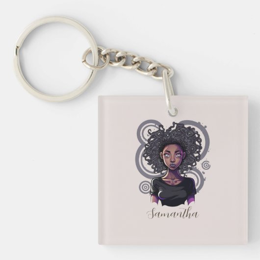 Magical Afro Woman Sleutelhanger (Voorkant)