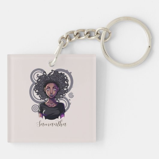 Magical Afro Woman Sleutelhanger (Achterkant)