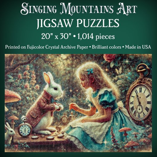 Magical Alice and Rabbit Wonderland Illustration Legpuzzel