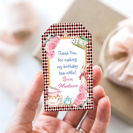 Magical Alice in Wonderland Baby shower Tea Party Cadeaulabel