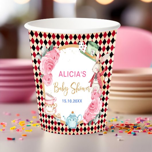 Magical Alice in Wonderland Baby shower Tea Party Papieren Bekers