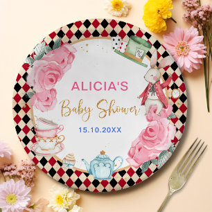 Magical Alice in Wonderland Baby shower Tea Party Papieren Bordje