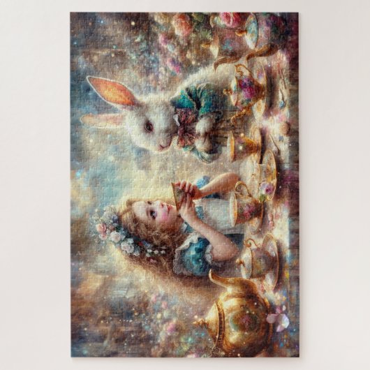 Magical Alice In Wonderland White Rabbit Legpuzzel (Verticaal)